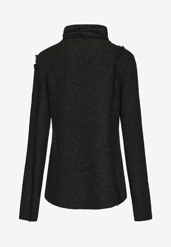 RUOHAN Iona Turtleneck Silk and Cashmere Sweater Gray RE076AW25_DARK GREY