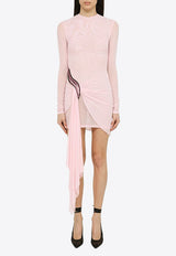 David Koma Draped Viscose Mini Dress Pink RE24DK22DPVC/O_DAVID-SP