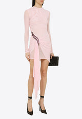 David Koma Draped Viscose Mini Dress Pink RE24DK22DPVC/O_DAVID-SP