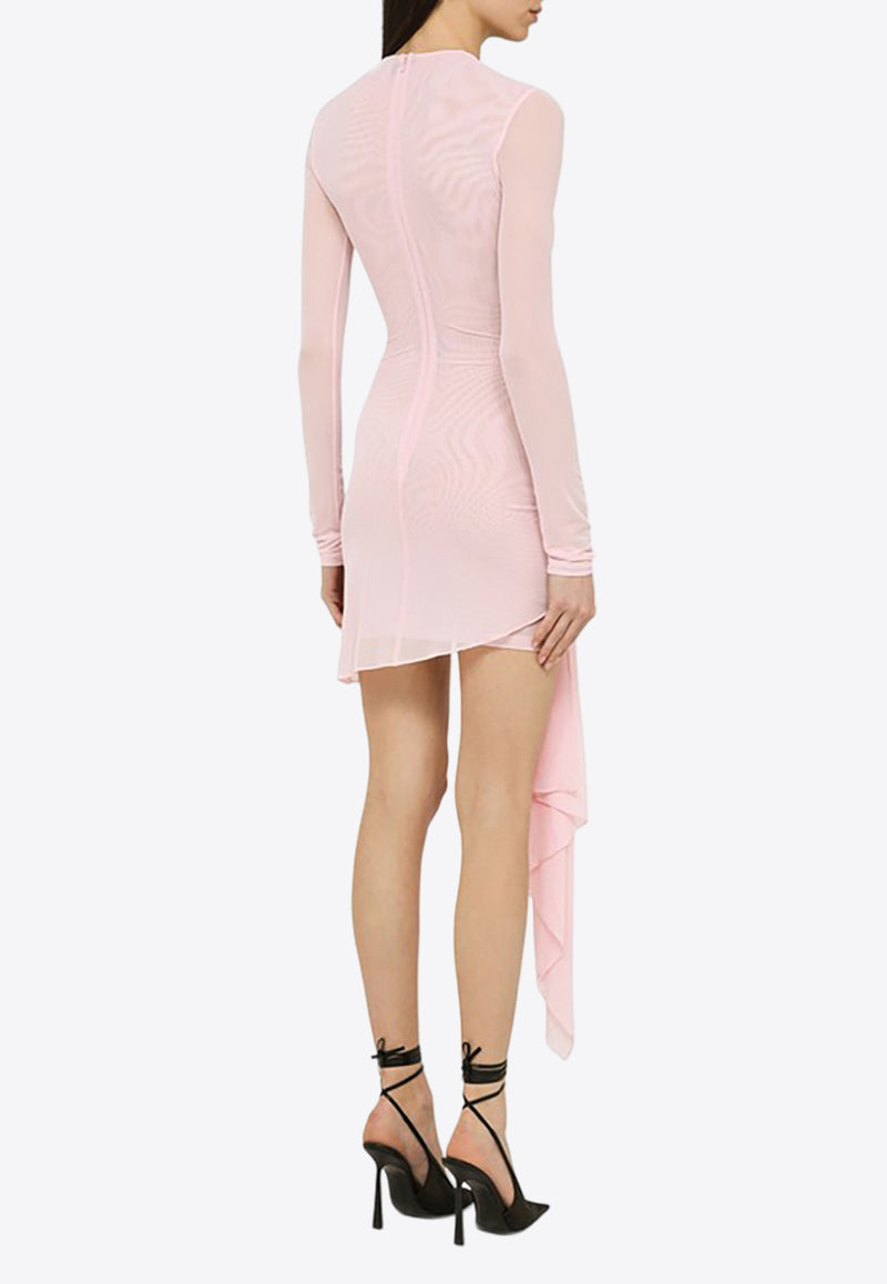 David Koma Draped Viscose Mini Dress Pink RE24DK22DPVC/O_DAVID-SP