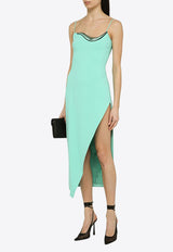 David Koma High Slit Viscose Midi Dress Green RE24DK24DAPL/O_DAVID-AA