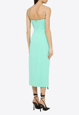 David Koma High Slit Viscose Midi Dress Green RE24DK24DAPL/O_DAVID-AA