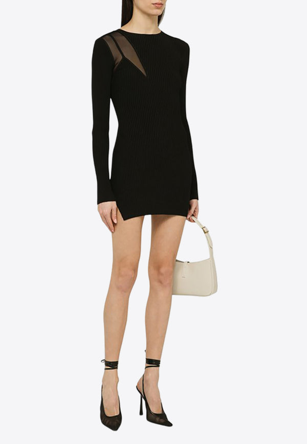 David Koma Mesh Paneled Mini Dress Black RE24DKKN27DPL/O_DAVID-BLK