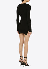 David Koma Mesh Paneled Mini Dress Black RE24DKKN27DPL/O_DAVID-BLK