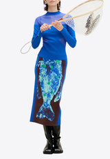 PH5 Bream Fish-Print Midi Skirt Multicolor RE26SK033BLU_BLUE MULTI