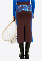 PH5 Bream Fish-Print Midi Skirt Multicolor RE26SK033BLU_BLUE MULTI