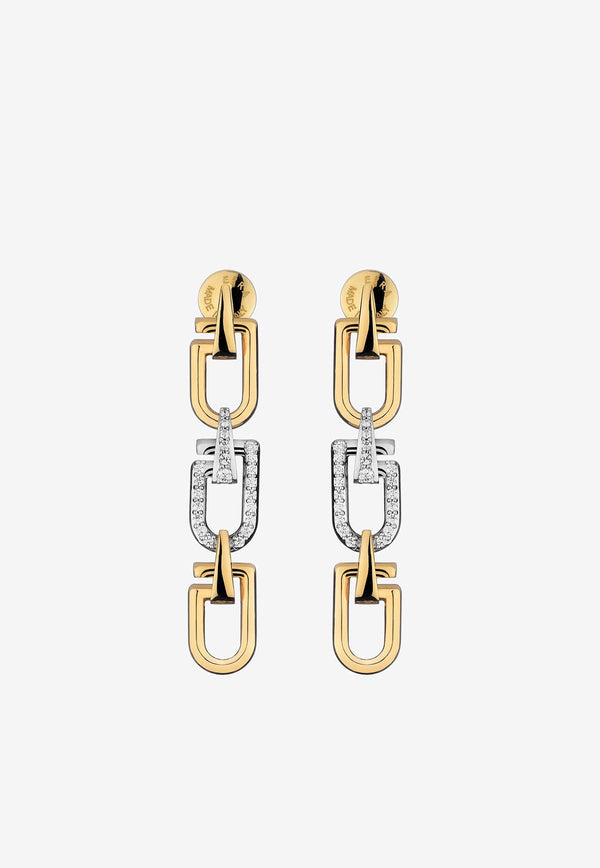 EÉRA Reine Drop Earrings in 18-karat White and Yellow Gold with Diamonds Gold REERFP18U5