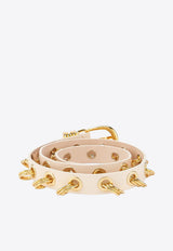 Déhanche Revenge Leather and 24K Gold Belt Ivory REVG-G_IVORY