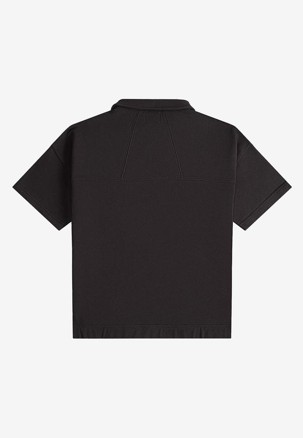 Rhude Pique Snap Short-Sleeved Polo T-shirt RHPS24SH15320372BLACK