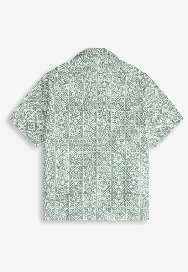 Rhude Cravat Short-Sleeved Silk Shirt RHPS24SR06174325GREEN