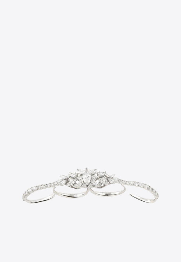 Yeprem Y-Not Diamond Knuckle Ring in 18-karat White Gold RI1772