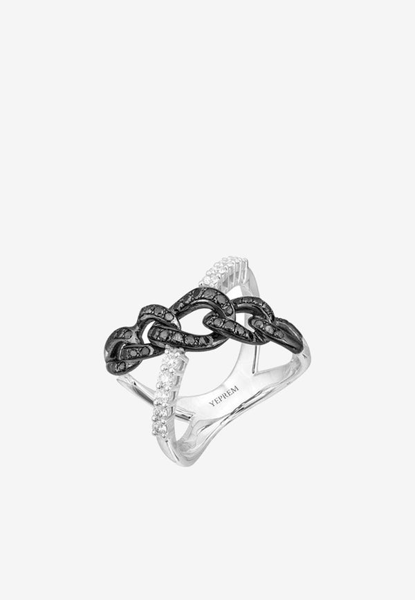 Yeprem Black Strada 18-karat White Gold Ring with Diamonds RI2656.1