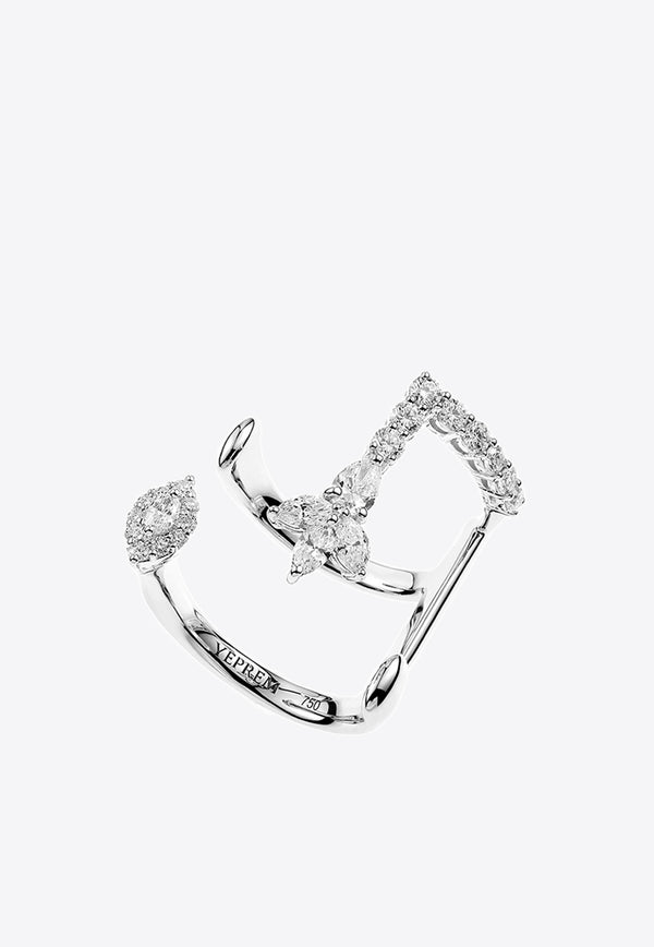 Yeprem Y-Not Stackable Ring in 18-karat White Gold with Diamonds RI2787.3