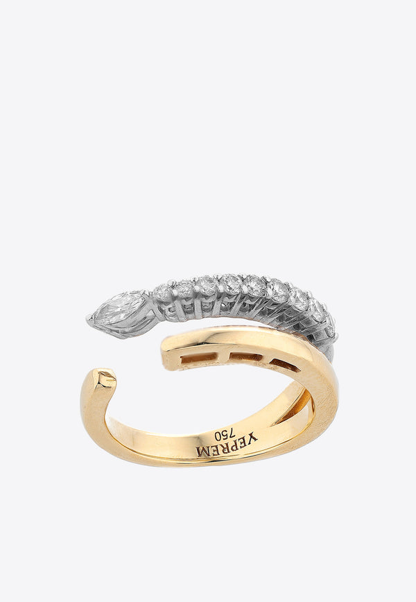 Yeprem Golden Strada Stackable Ring in 18-karat Yellow Gold with Diamonds RI2811.12