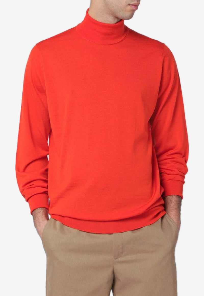 John Smedley Wool Turtleneck Sweater Orange RICHARDSWO/R_JOHSM-HO