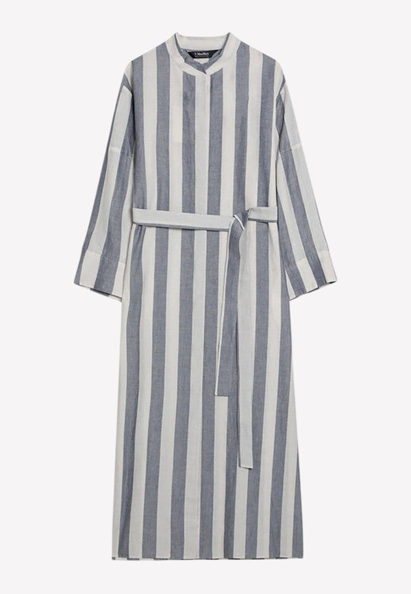 S Max Mara Rima Striped Midi Shirt Dress Blue RIMACO/Q_MAXS-001