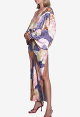 L'IDEE Riviera Printed V-neck Gown Multicolor RISPG023RAMULTICOLOUR