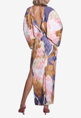 L'IDEE Riviera Printed V-neck Gown Multicolor RISPG023RAMULTICOLOUR