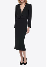 Roland Mouret Cropped Stretch Wool Silk Jacket RM-PF24-071J-BBLACK