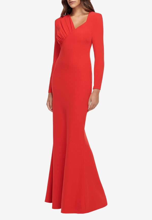 Roland Mouret Long-Sleeved Cady Gown RM-SS24-025G-RRED