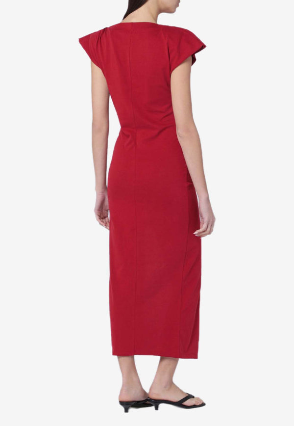 Isabel Marant Nadela Slit Maxi Dress Red RO0307FAA1N41I/S_ISAMA-70CH