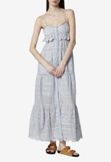 Isabel Marant Etoile Paule Lace-Trimmed Maxi Dress Light Blue RO0951FAD1J05E/S_ISAET-30LU