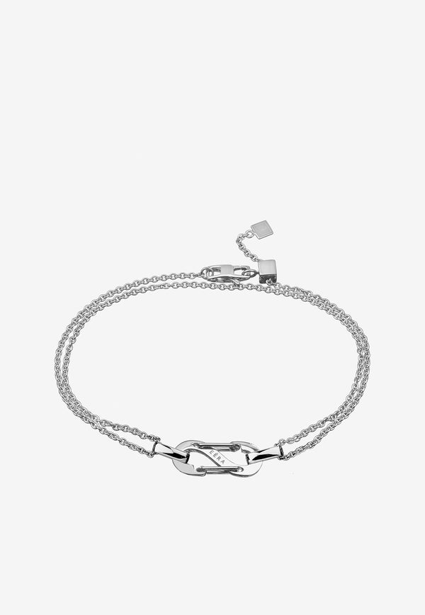 EÉRA Romy Double Chain Bracelet in 18-karat White Gold Silver ROBRPL02U1