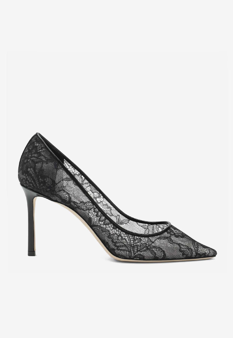 Jimmy Choo Romy 85 Lace Pumps Black ROMY85JXO/S_JIMCH-010003