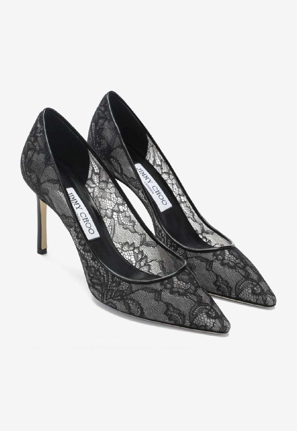 Jimmy Choo Romy 85 Lace Pumps Black ROMY85JXO/S_JIMCH-010003