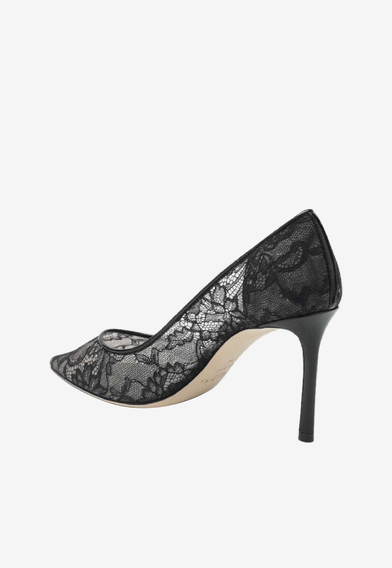 Jimmy Choo Romy 85 Lace Pumps Black ROMY85JXO/S_JIMCH-010003