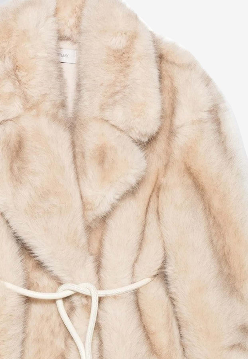 Sportmax Rosaria Faux Fur Belted Coat Beige ROSARIAEF/R_SPORM-003