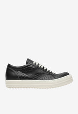 Rick Owens Vintage Python Leather Low-Top Sneakers  Black RR01F2897LBHPYX/S_RICKO-991