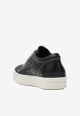 Rick Owens Vintage Python Leather Low-Top Sneakers  Black RR01F2897LBHPYX/S_RICKO-991