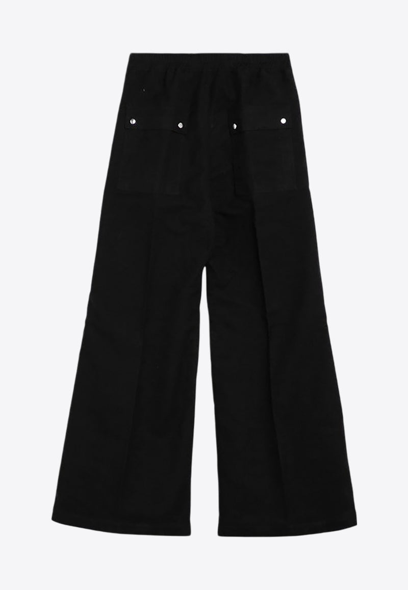 Rick Owens Porterville Logo Print Wide Pants Black RR02D6309TBEM7/P_RICKO-0908