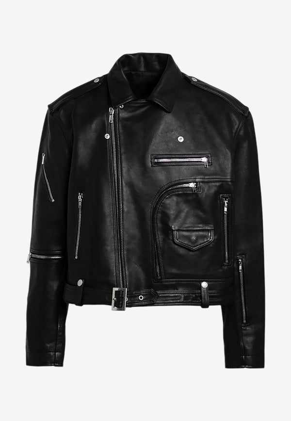 Rick Owens Jumbo Bauhaus Stooges Leather Jacket Black RR02D6717LHOJP/P_RICKO-09