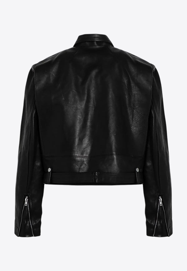 Rick Owens Jumbo Bauhaus Stooges Leather Jacket Black RR02D6717LHOJP/P_RICKO-09