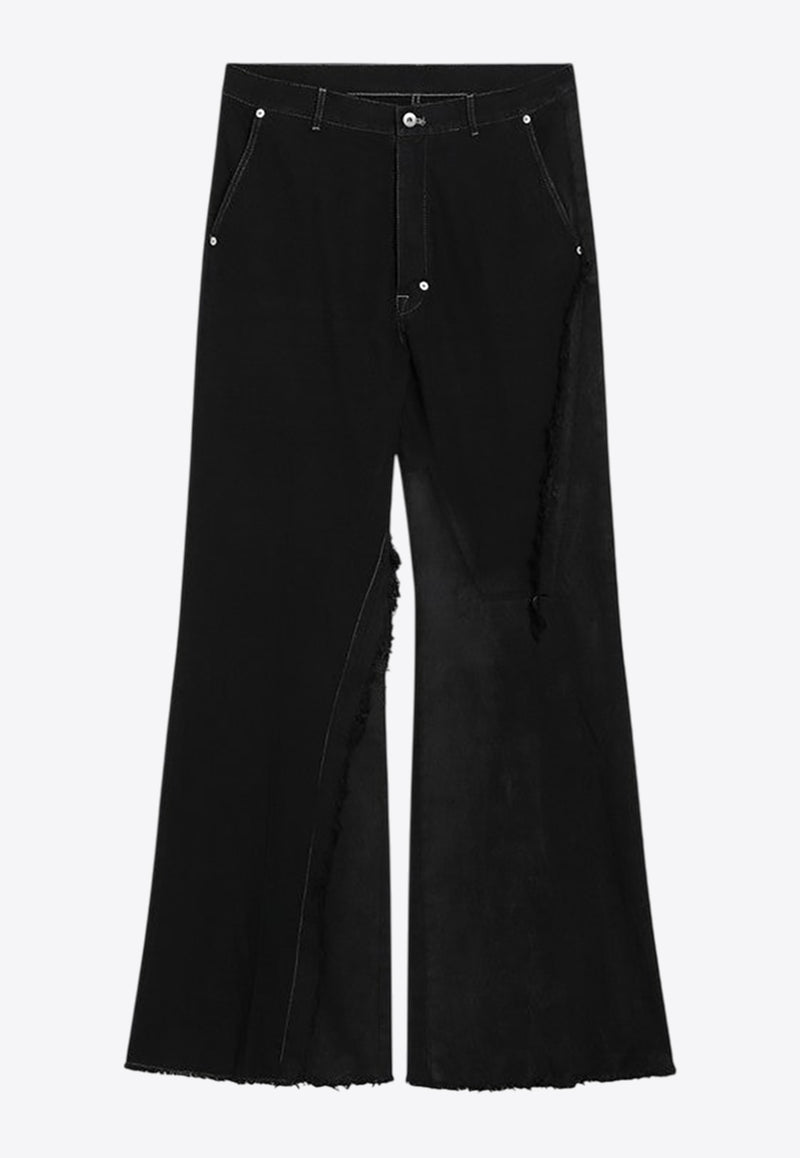 Rick Owens Wide-Leg Pants with Fringes RR02E1308BBCL/R_RICKO-09