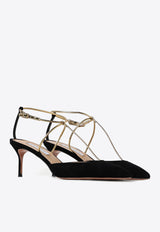 Aquazzura Roman Romance 65 Suede Pumps RRMMIDP0-SYSGBK GOLD/BLACK