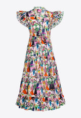 CeliaB Aruna Floral Print Midi Dress RS24-CB-D14-BMULTICOLOUR