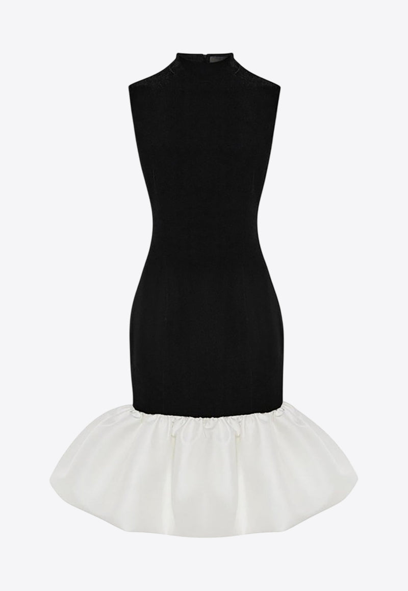 Rasario Satin-Hem Velvet Mini Dress Black RS24F036DN012BLACK/WHITE