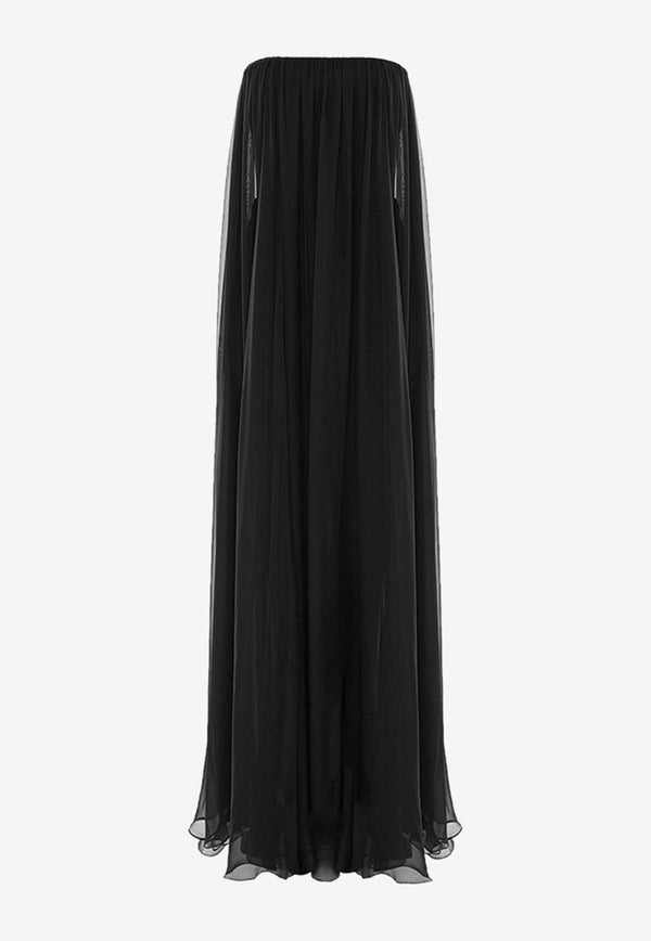 Rasario Crepe and Silk Chiffon Gown RS24S094G010BLACK