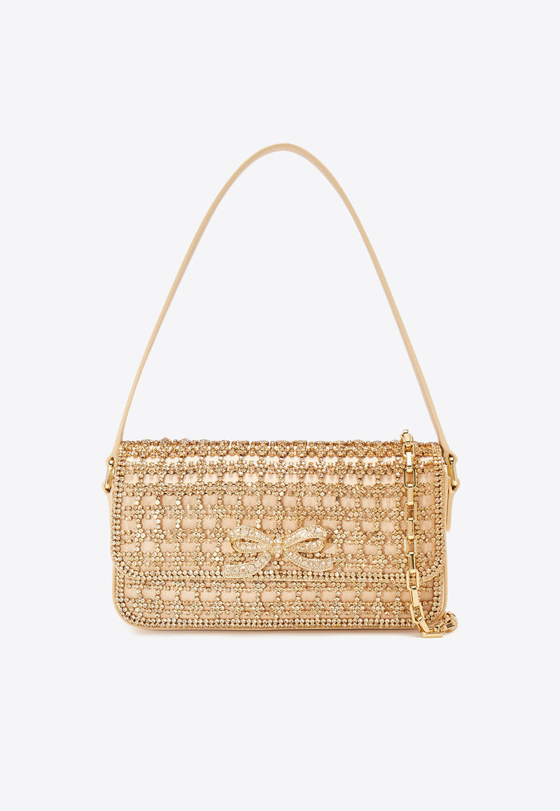 Self-Portrait Crystal-Embellished Shoulder Bag RS25-304AB-GD_GOLD