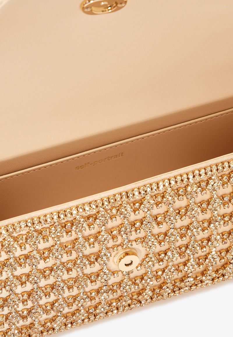 Self-Portrait Crystal-Embellished Shoulder Bag RS25-304AB-GD_GOLD
