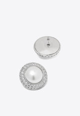 Self-Portrait Crystal Pearl Earrings RS25-602E-SL_SILVER