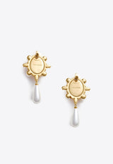 Self-Portrait Pearl Drop Earrings RS25-614E-GD_GOLD