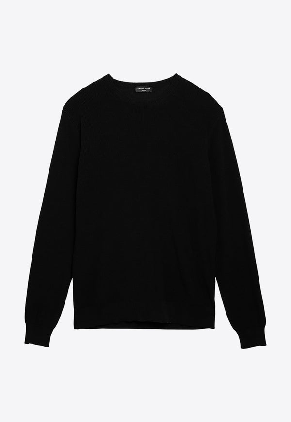 Roberto Collina Fine Knit Crewneck Sweater Black RT11101RT11/O_ROBER-09