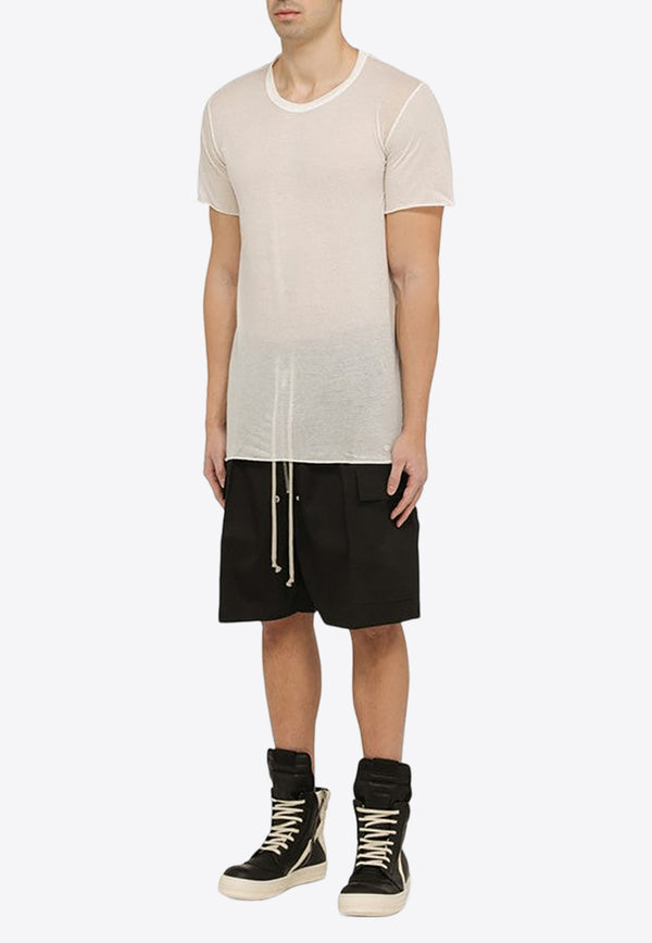 Rick Owens Short-Sleeved Sheer Long T-shirt RU01D3251UC/O_RICKO-11