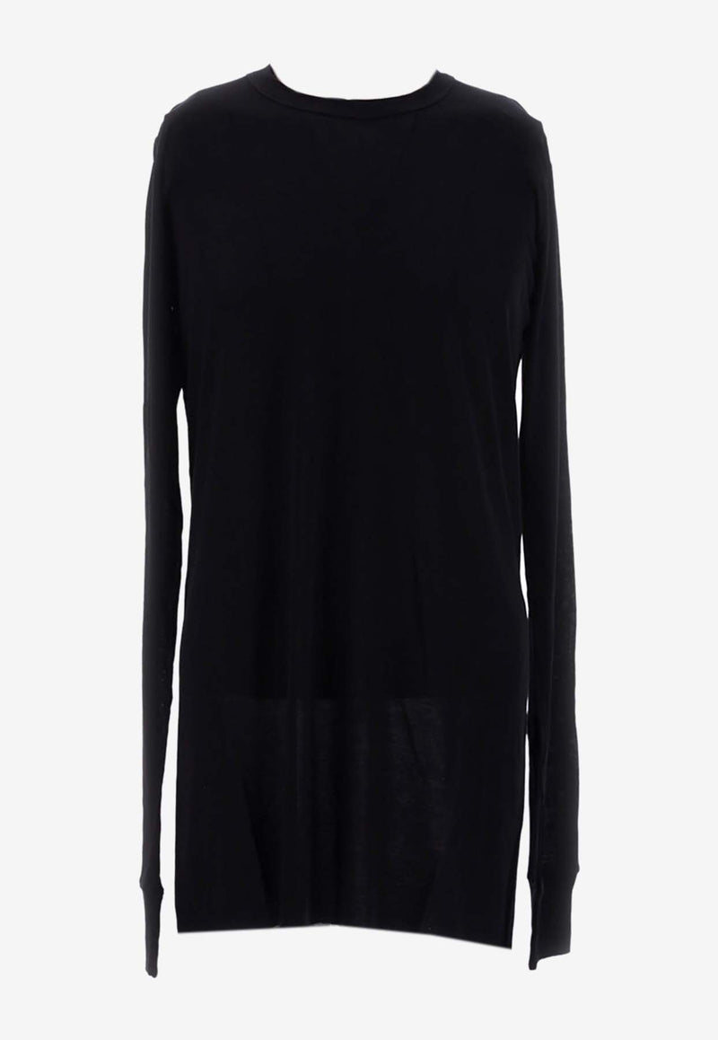 Rick Owens Basic Long-Sleeved T-shirt Black RU01D3252_JS_09