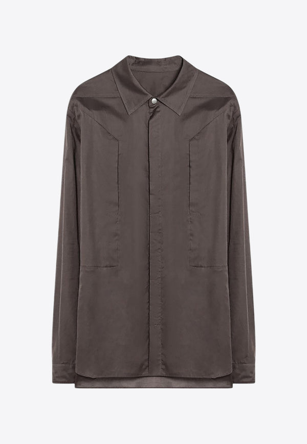 Rick Owens Stitched Long-Sleeved Shirt Gray RU01E5237CV/Q_RICKO-34