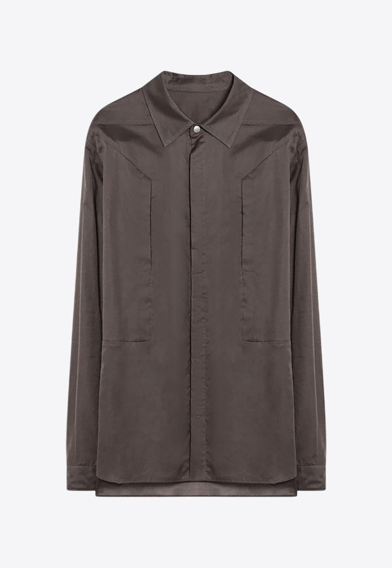Rick Owens Stitched Long-Sleeved Shirt Gray RU01E5237CV/Q_RICKO-34